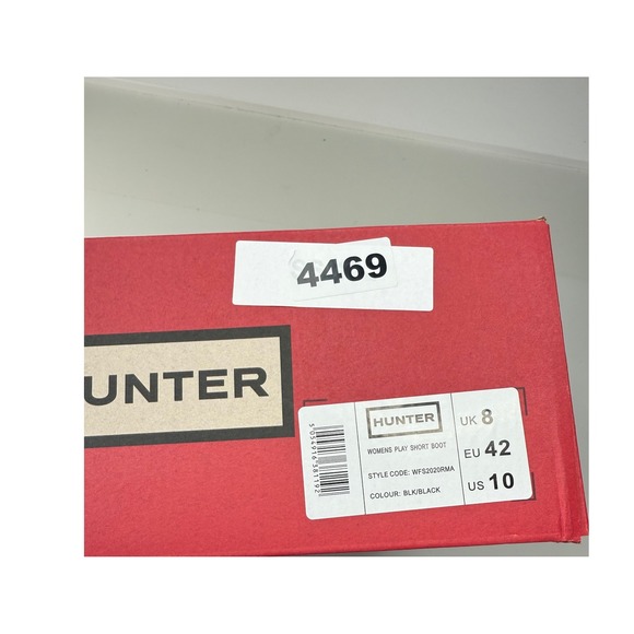 Hunter Womens Play Short Boots Black Waterproof WFS2020RMA Size 10 NWB - Picture 7 of 7